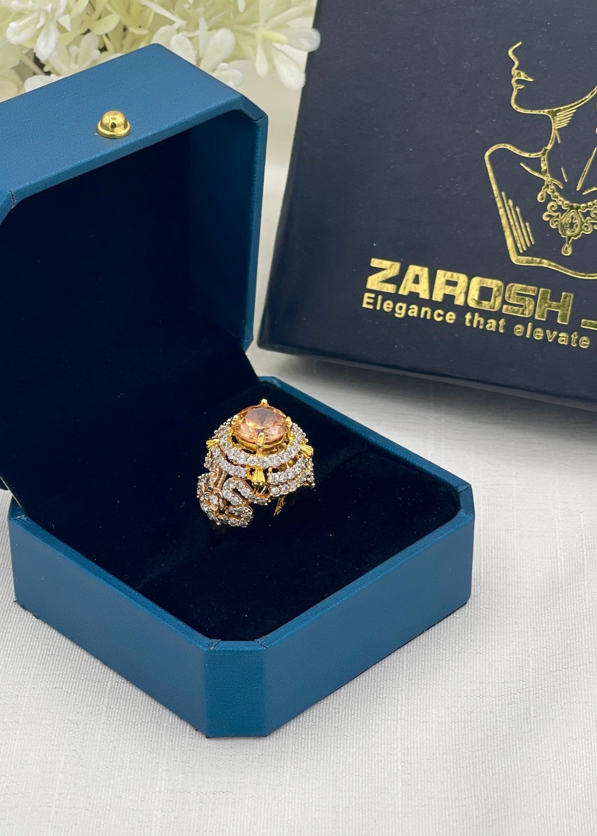 Shop the Yusra Gold Plated Ring from Zarosh Jewel