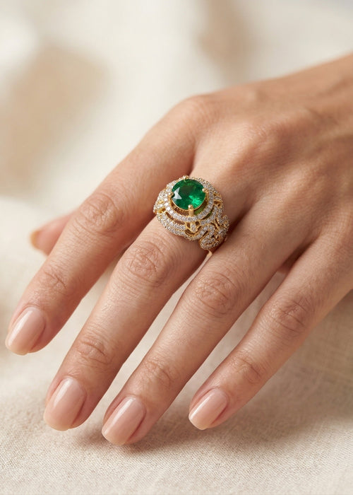 Shop the Yusra Gold Plated Ring from Zarosh Jewel