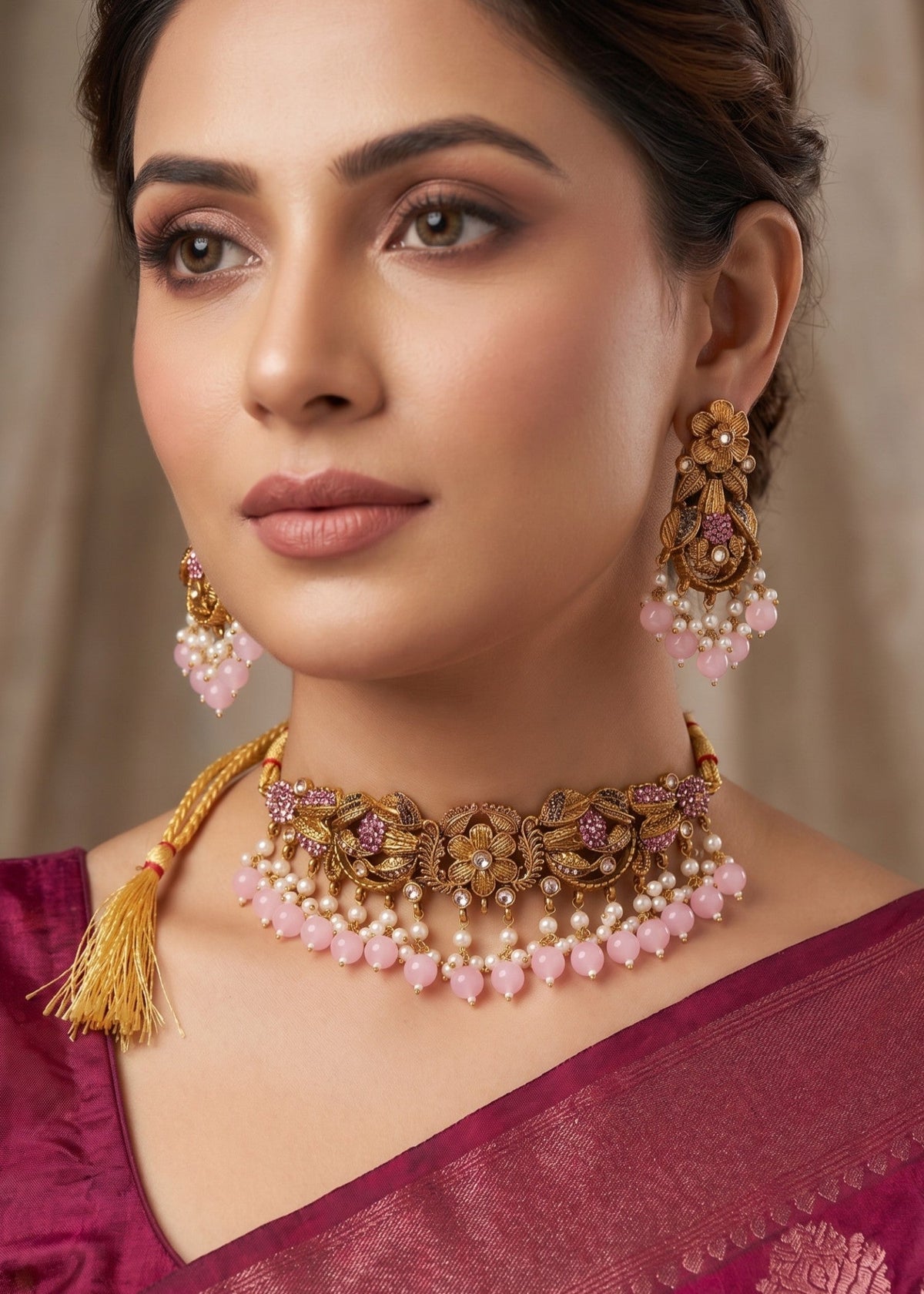 Shop the Zahida Heritage Choker Set from Zarosh Jewel