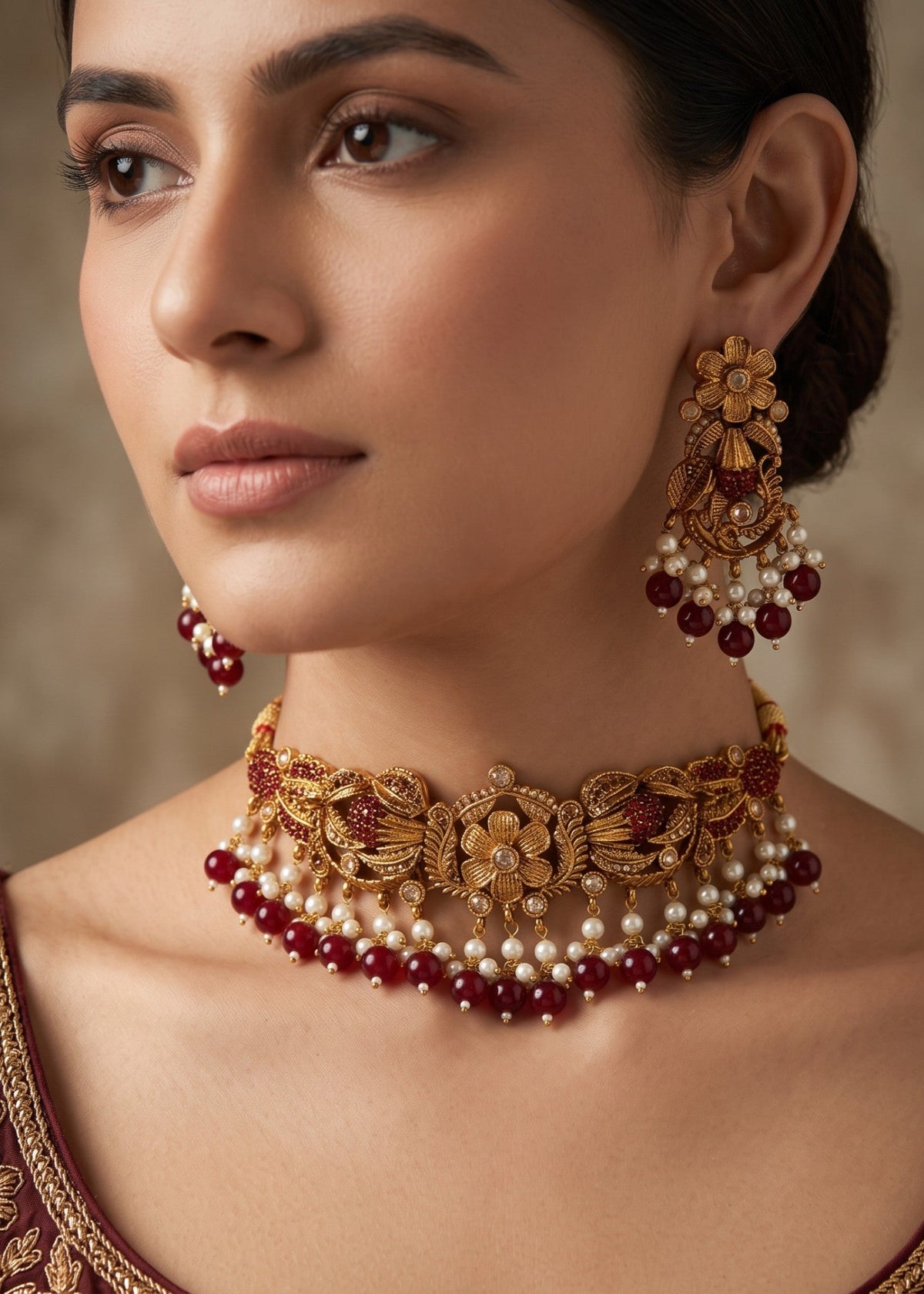 Shop the Zahida Heritage Choker Set from Zarosh Jewel