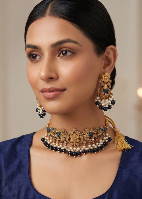Shop the Zahida Heritage Choker Set from Zarosh Jewel