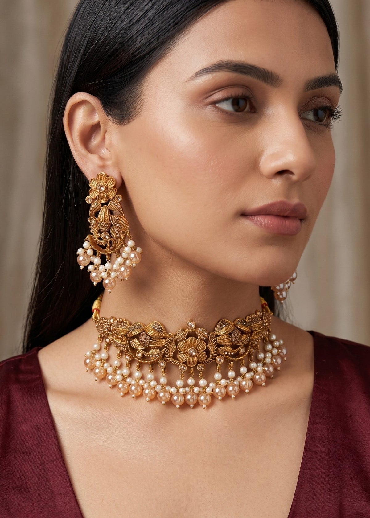 Shop the Zahida Heritage Choker Set from Zarosh Jewel