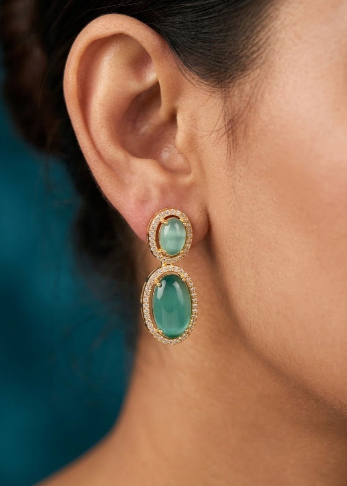 Zar Oval Drops by Zarosh Jewel