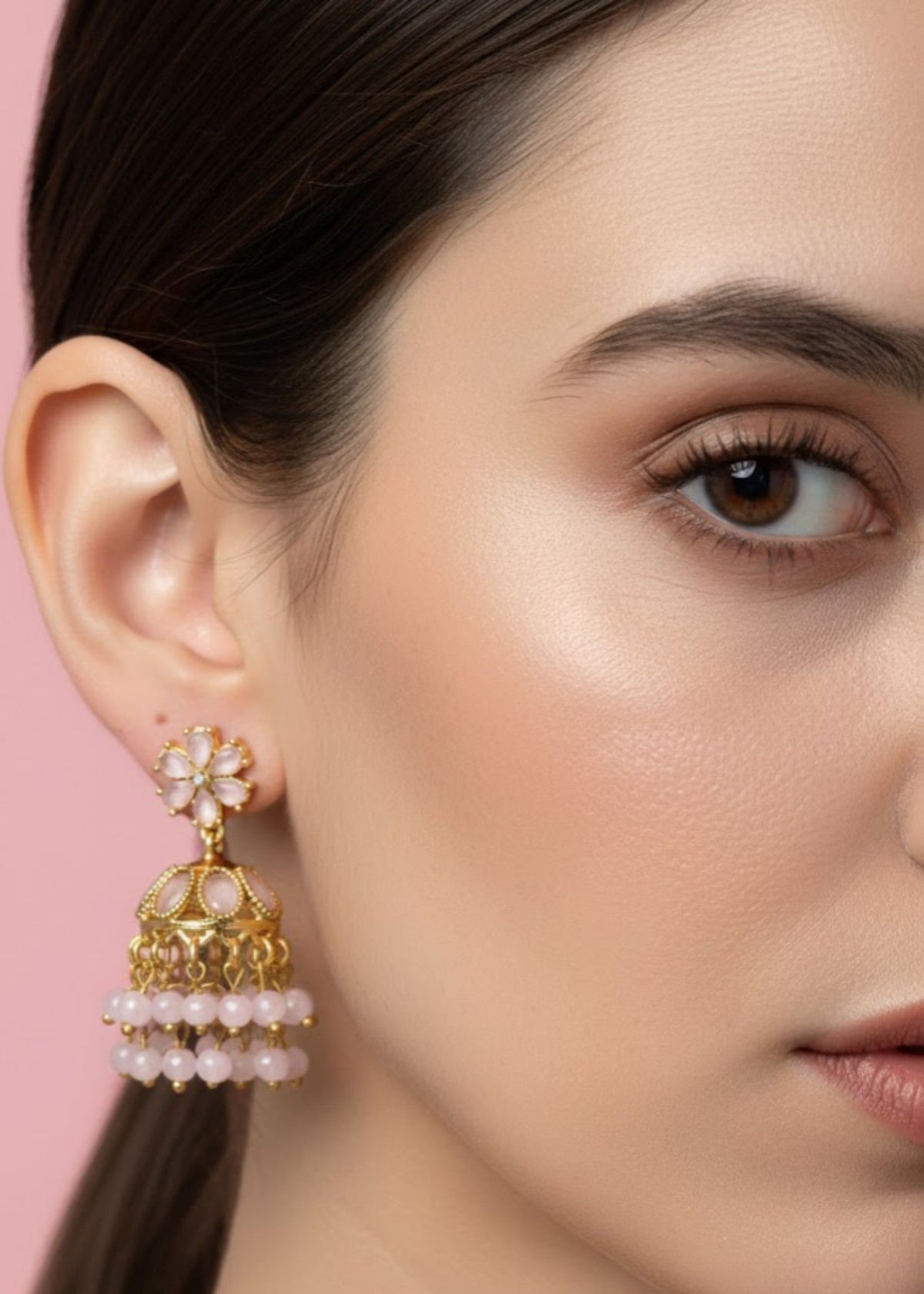 Shop the Zarmin Royal Floral Jhumka Earrings from Zarosh Jewel