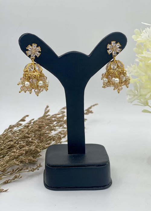 Shop the Zarmin Royal Floral Jhumka Earrings from Zarosh Jewel