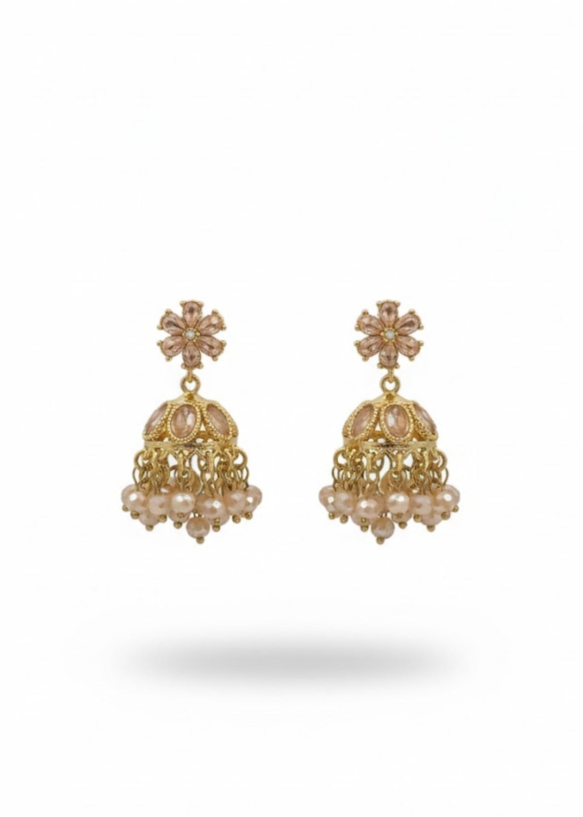 Shop the Zarmin Royal Floral Jhumka Earrings from Zarosh Jewel