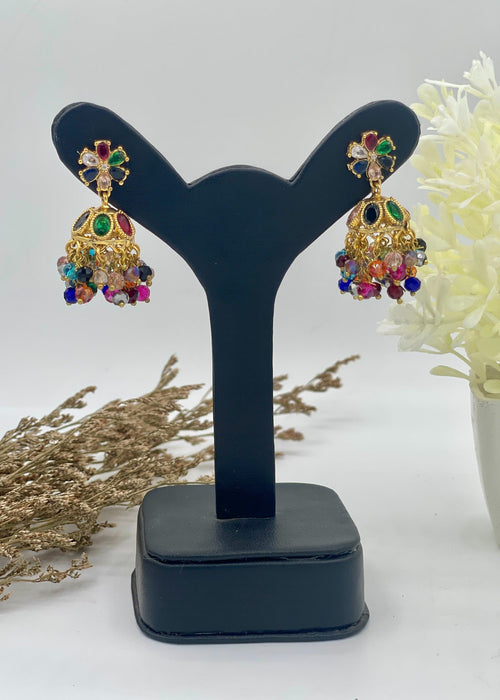 Shop the Zarmin Royal Floral Jhumka Earrings from Zarosh Jewel