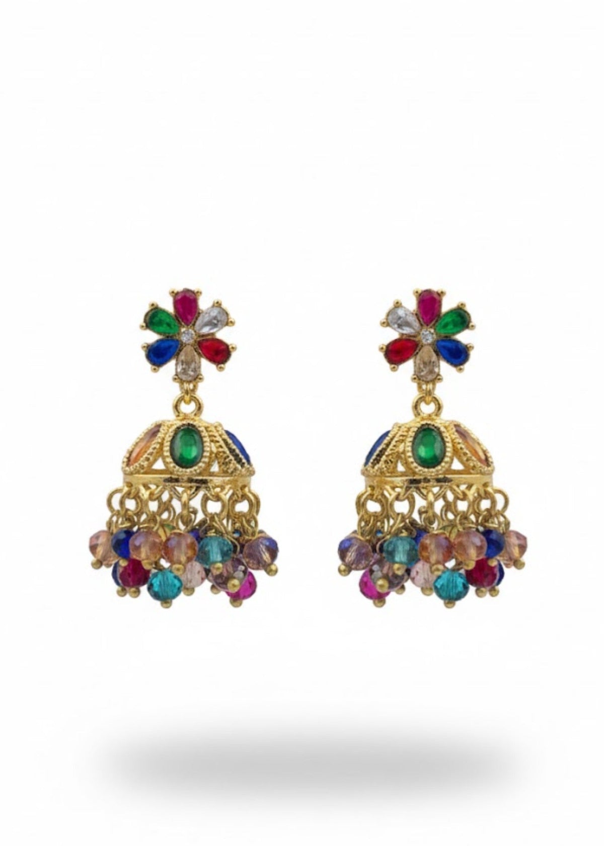 Shop the Zarmin Royal Floral Jhumka Earrings from Zarosh Jewel
