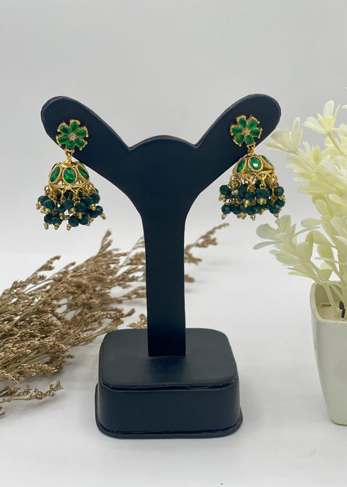 Shop the Zarmin Royal Floral Jhumka Earrings from Zarosh Jewel