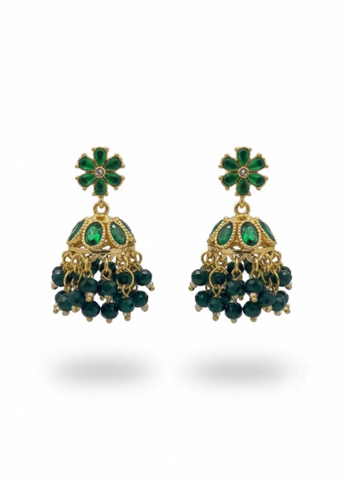 Shop the Zarmin Royal Floral Jhumka Earrings from Zarosh Jewel