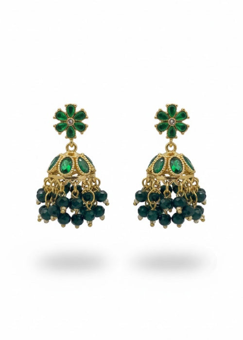 Shop the Zarmin Royal Floral Jhumka Earrings from Zarosh Jewel
