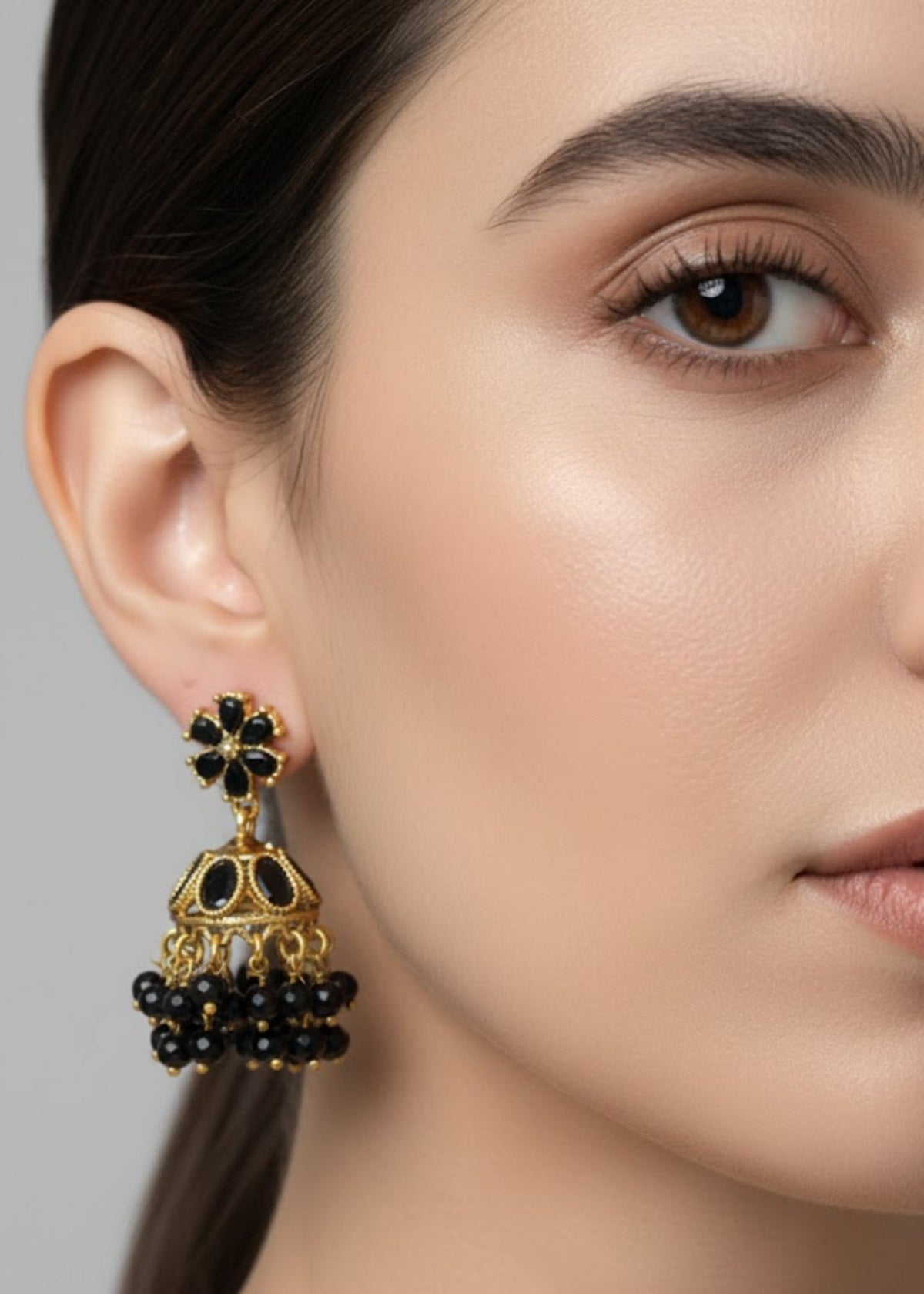 Shop the Zarmin Royal Floral Jhumka Earrings from Zarosh Jewel