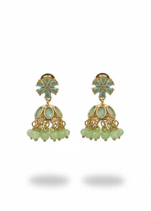 Shop the Zarmin Royal Floral Jhumka Earrings from Zarosh Jewel