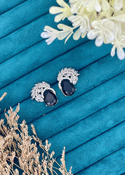 Shop the Zarqa Crystal Leaf Earrings from Zarosh Jewel