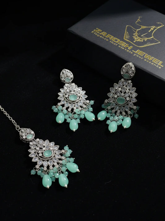 Zeba Kundan Earring & Tikka | ZAROSH JEWEL
