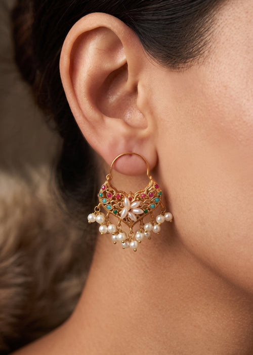 Zeenat Jadau Hoops by Zarosh Jewel
