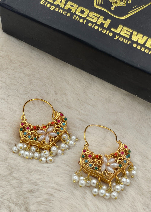 Shop the Zeenat Jadau Hoops from Zarosh Jewel
