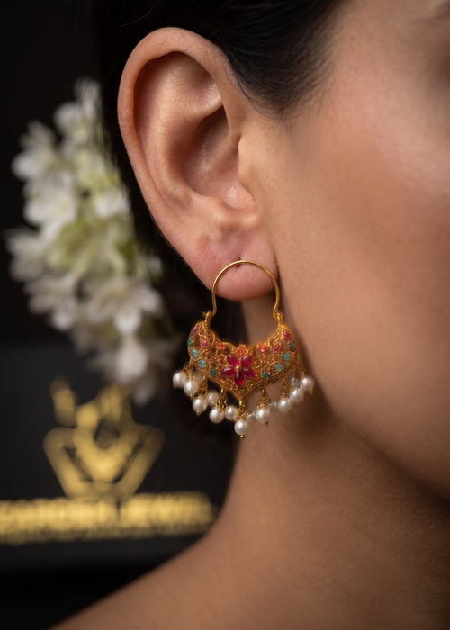 Shop the Zeenat Jadau Hoops from Zarosh Jewel
