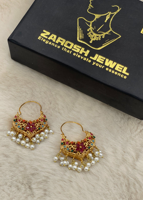 Shop the Zeenat Jadau Hoops from Zarosh Jewel