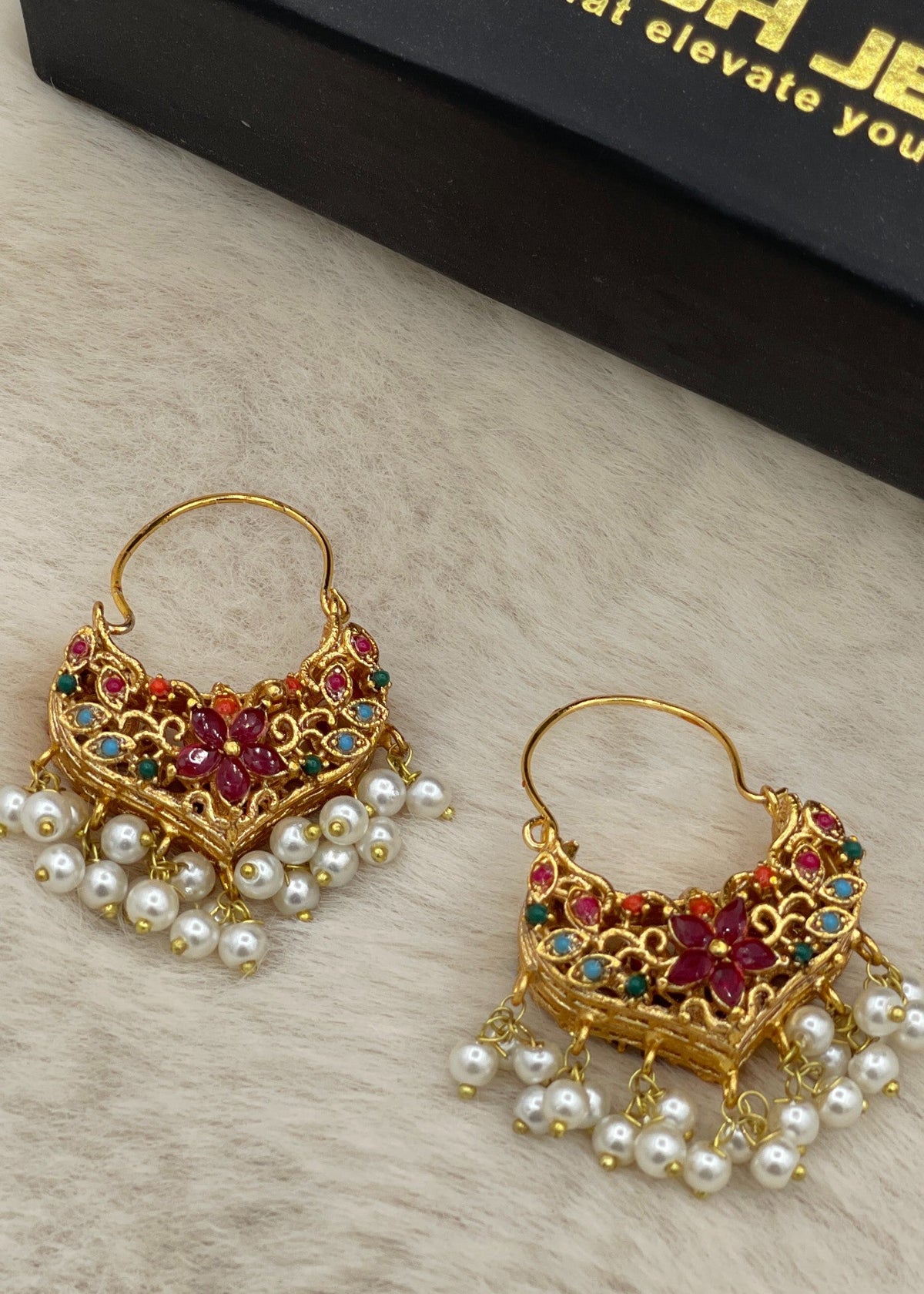 Shop the Zeenat Jadau Hoops from Zarosh Jewel