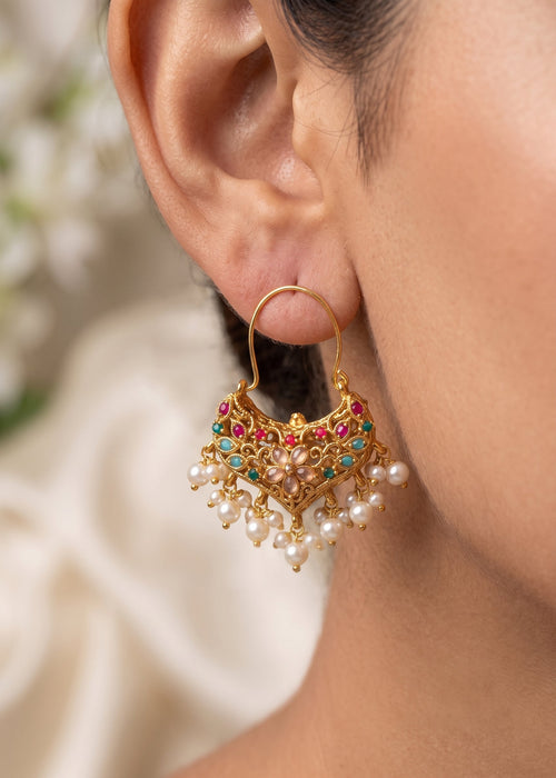 Shop the Zeenat Jadau Hoops from Zarosh Jewel