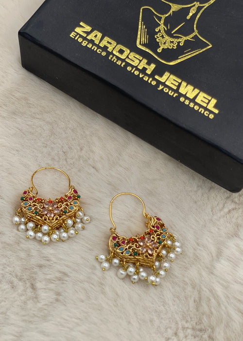Shop the Zeenat Jadau Hoops from Zarosh Jewel
