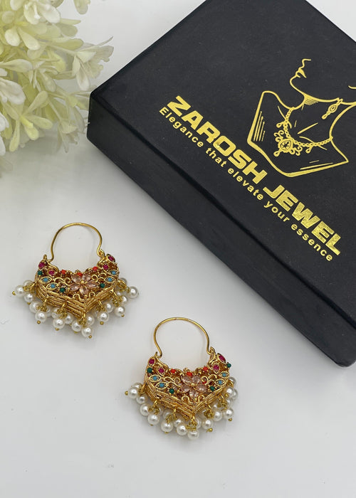 Shop the Zeenat Jadau Hoops from Zarosh Jewel