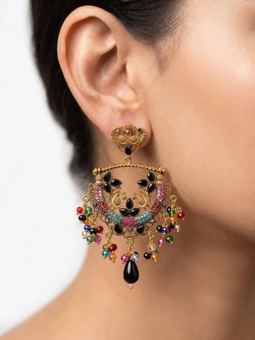 Zeenat Peacock Jhumka Earrings