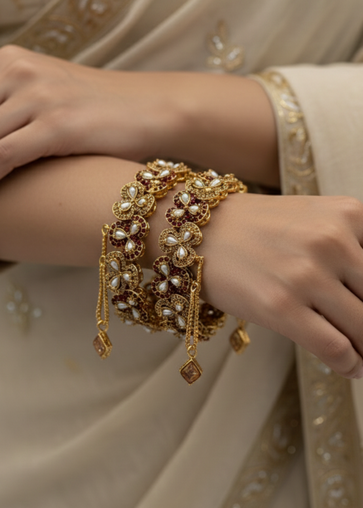 Shop the Zimal Openable Bangles from Zarosh Jewel