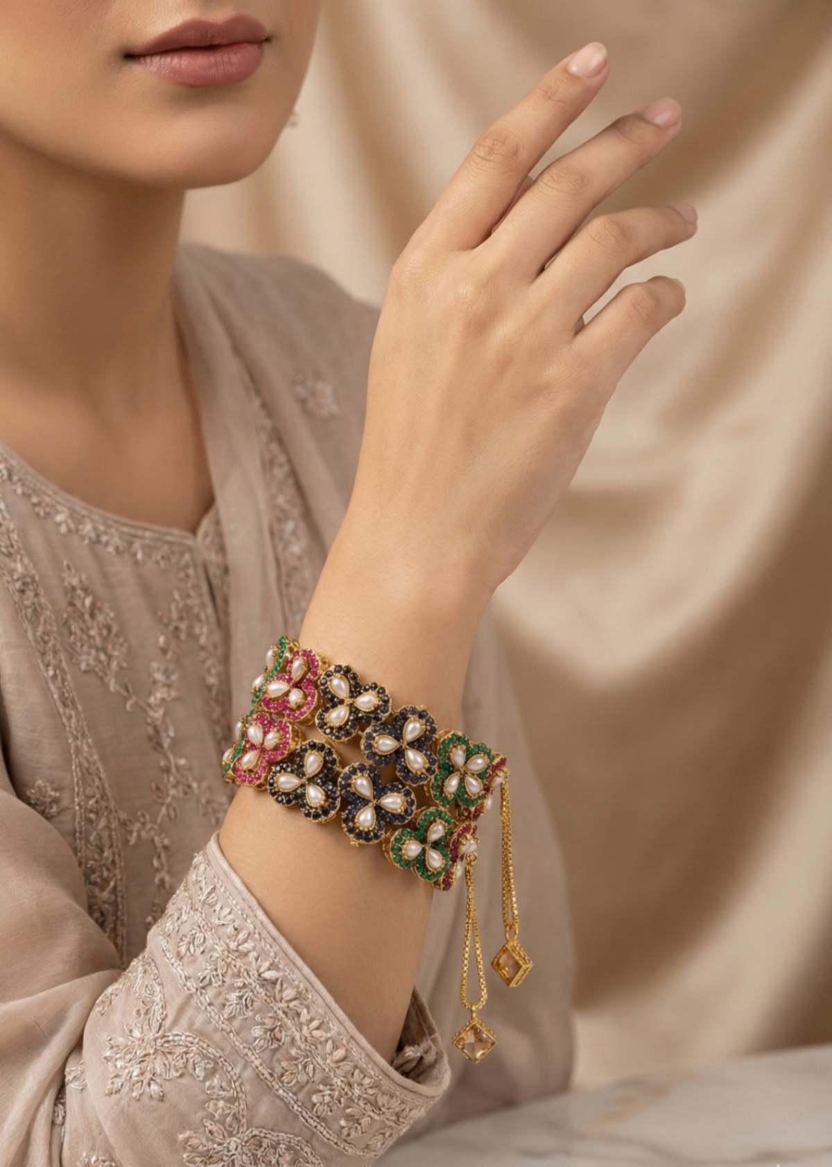 Shop the Zimal Openable Bangles from Zarosh Jewel
