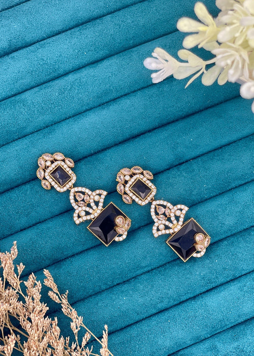 Shop the Zoya Noir Crystal Earrings from Zarosh Jewel