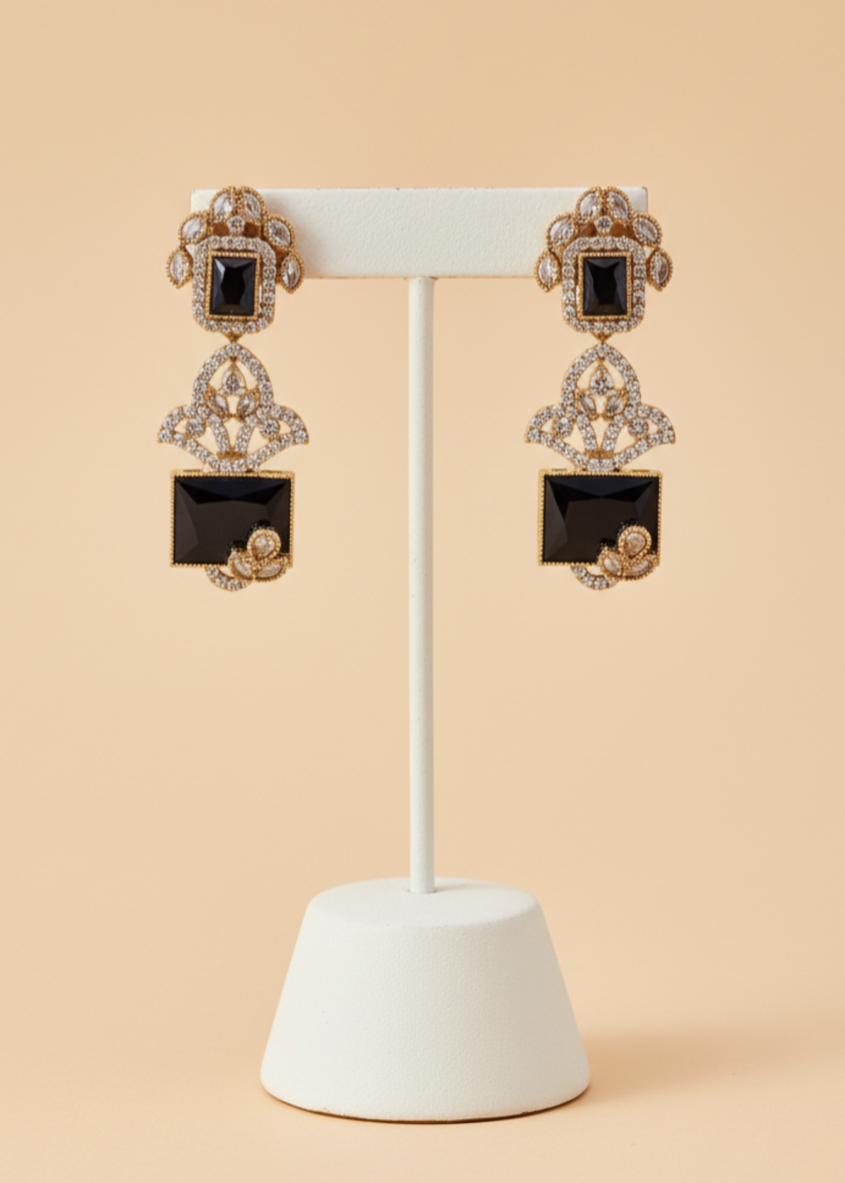 Shop the Zoya Noir Crystal Earrings from Zarosh Jewel