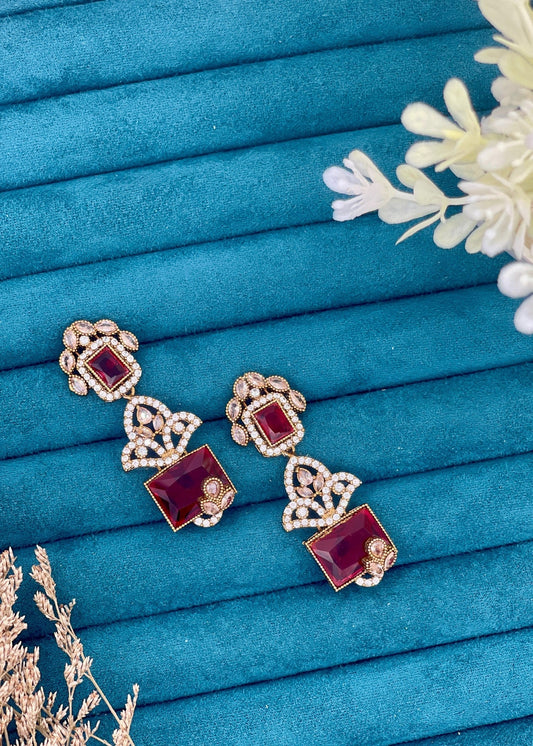 Shop the Zoya Noir Crystal Earrings from Zarosh Jewel