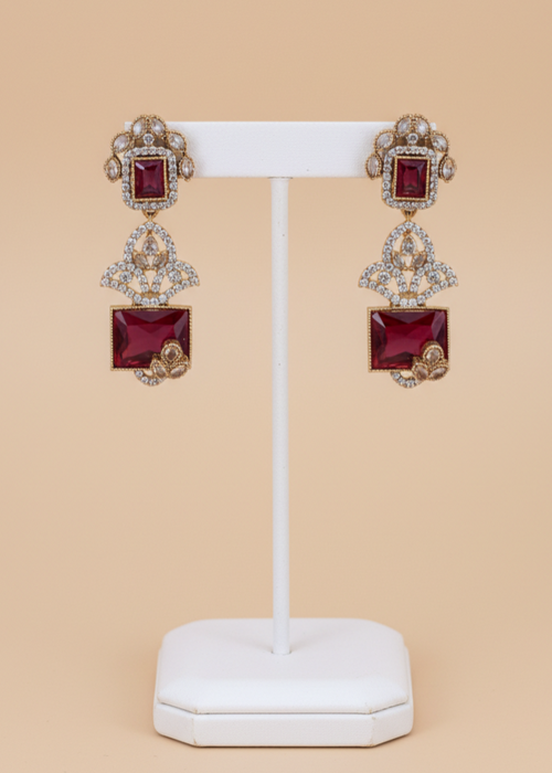 Shop the Zoya Noir Crystal Earrings from Zarosh Jewel