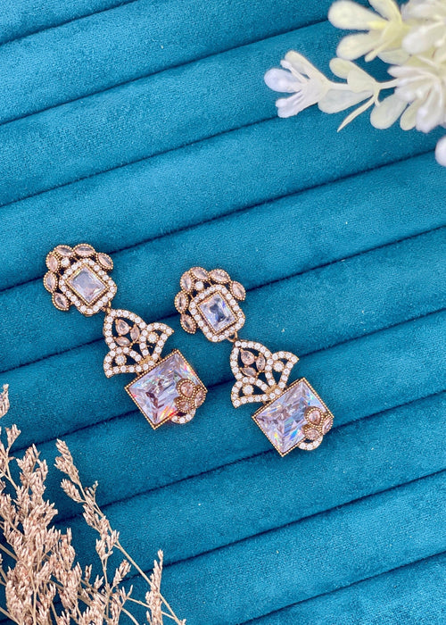 Shop the Zoya Noir Crystal Earrings from Zarosh Jewel