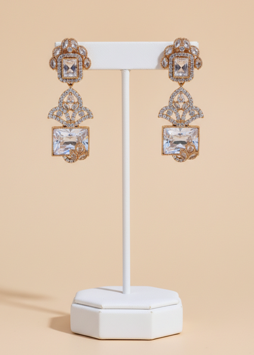 Shop the Zoya Noir Crystal Earrings from Zarosh Jewel