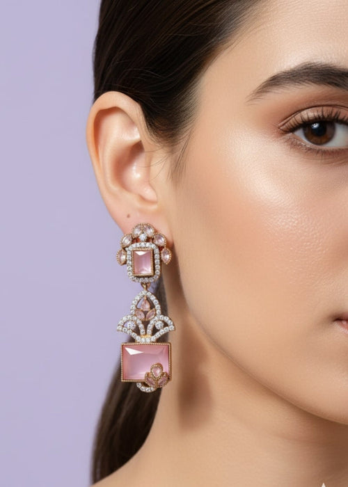 Shop the Zoya Noir Crystal Earrings from Zarosh Jewel