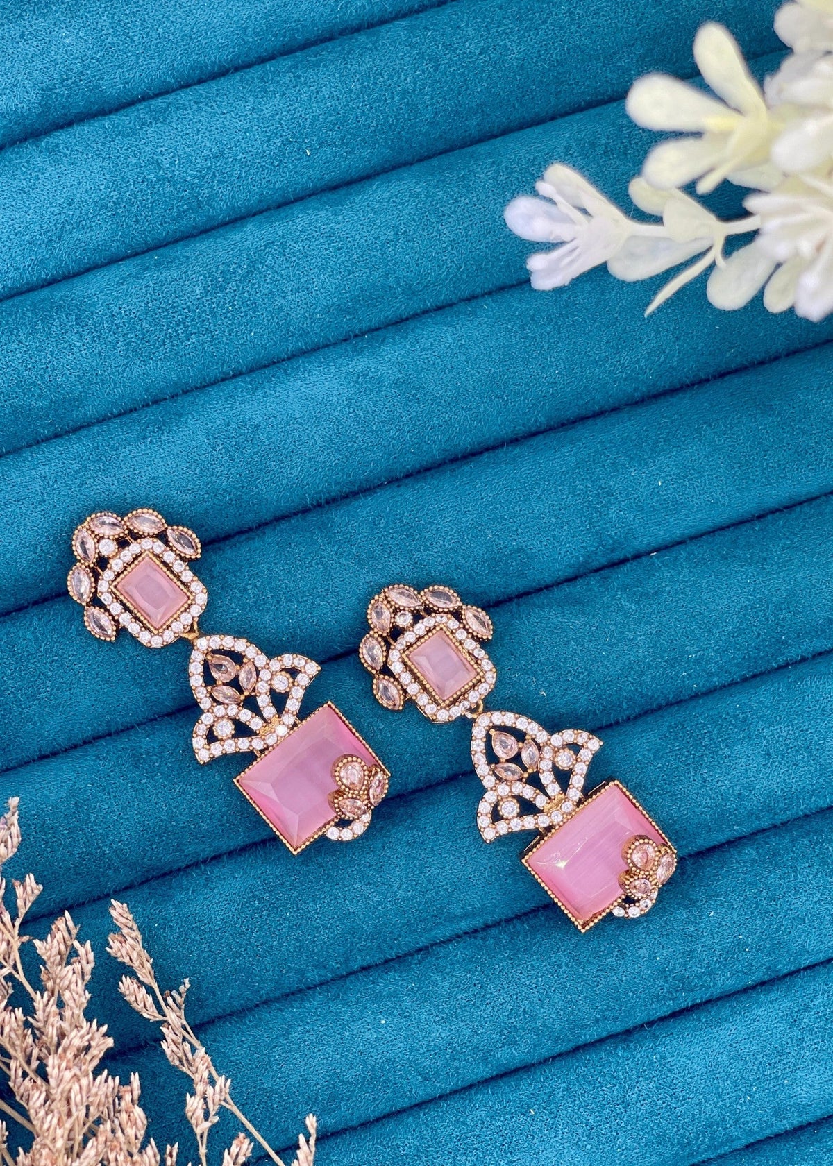 Shop the Zoya Noir Crystal Earrings from Zarosh Jewel