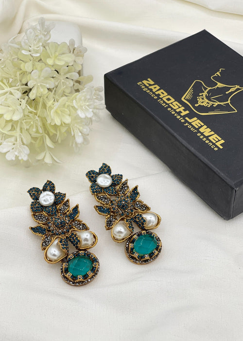 Shop the Zunairah Floral Drops from Zarosh Jewel