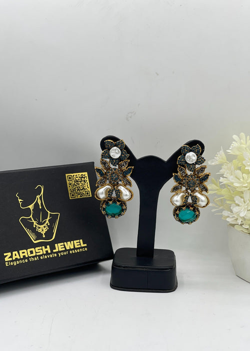 Shop the Zunairah Floral Drops from Zarosh Jewel