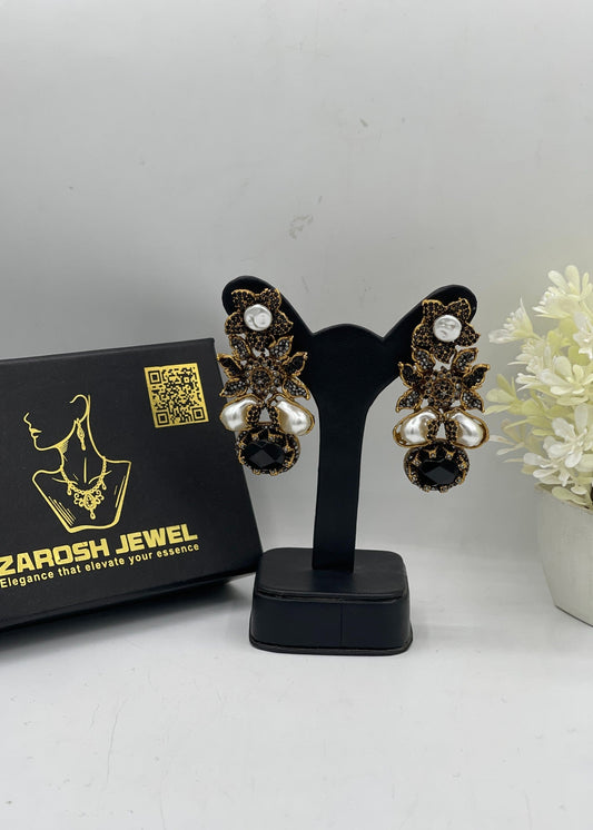 Shop the Zunairah Floral Drops from Zarosh Jewel