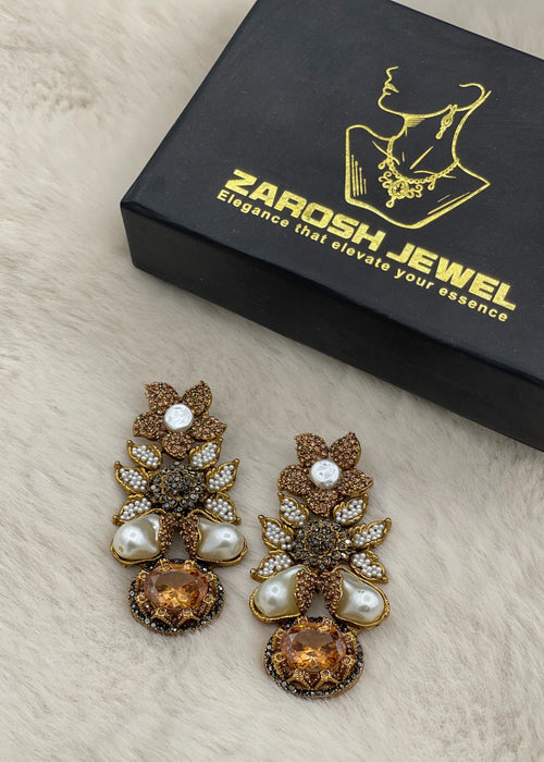 Shop the Zunairah Floral Drops from Zarosh Jewel