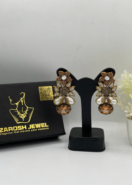 Shop the Zunairah Floral Drops from Zarosh Jewel