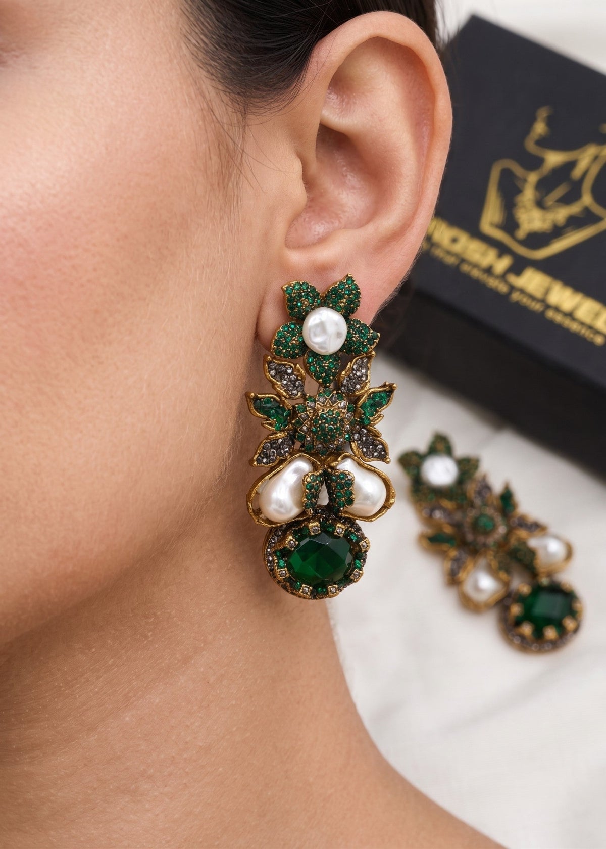 Shop the Zunairah Floral Drops from Zarosh Jewel