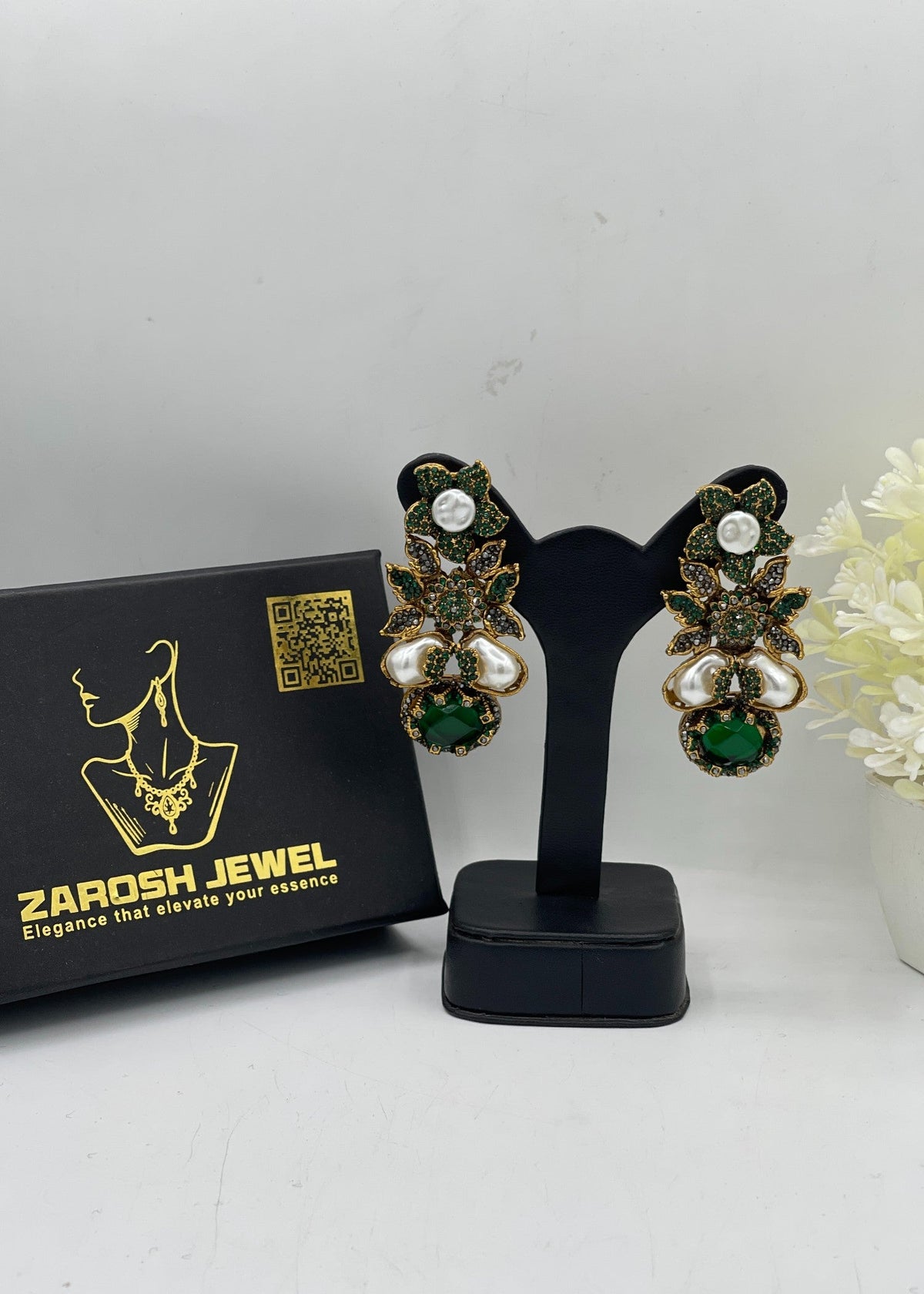 Shop the Zunairah Floral Drops from Zarosh Jewel