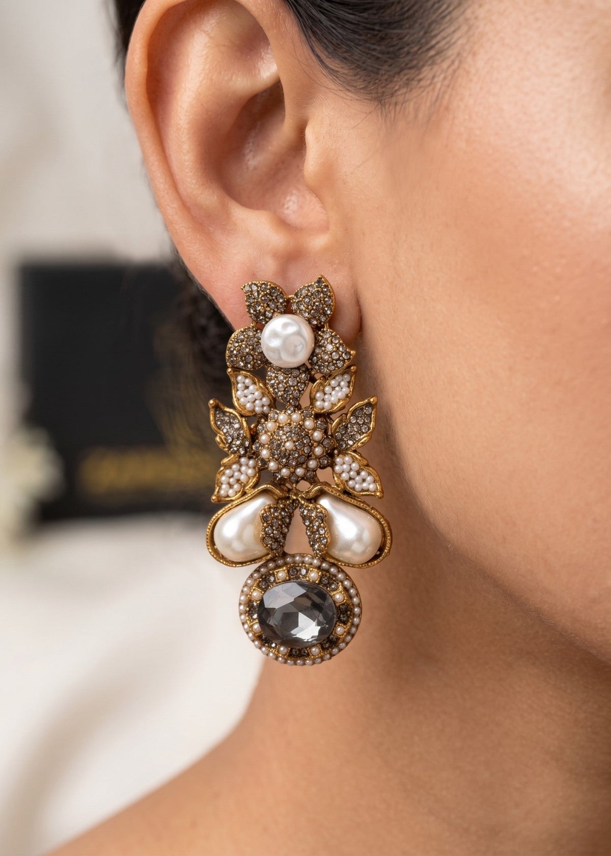 Shop the Zunairah Floral Drops from Zarosh Jewel