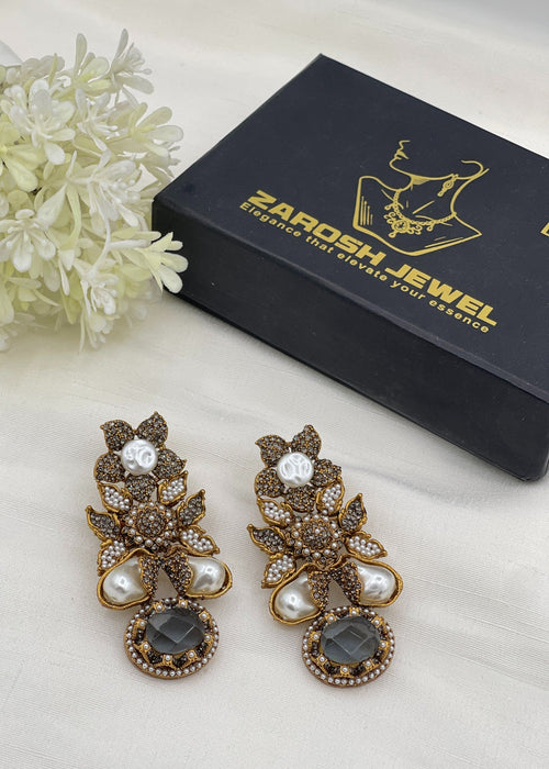 Shop the Zunairah Floral Drops from Zarosh Jewel