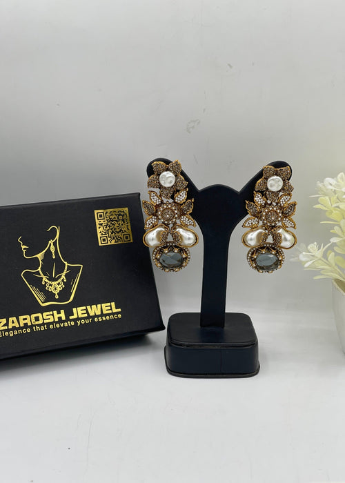Shop the Zunairah Floral Drops from Zarosh Jewel