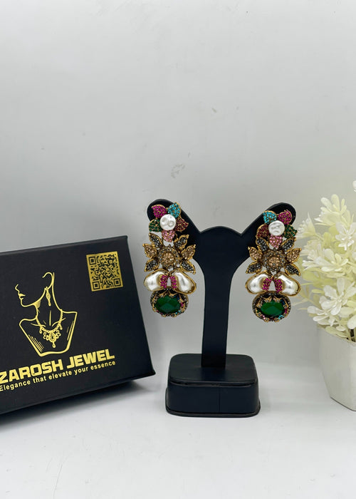 Shop the Zunairah Floral Drops from Zarosh Jewel