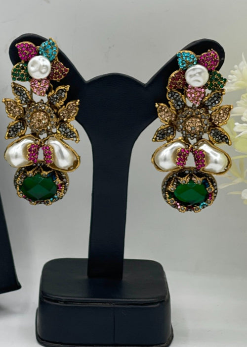 Shop the Zunairah Floral Drops from Zarosh Jewel